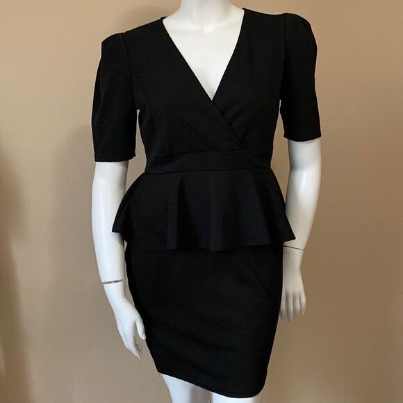 NWT Fashion Nova Black Peplum Dress - Size:1X - Picture 5 of 16